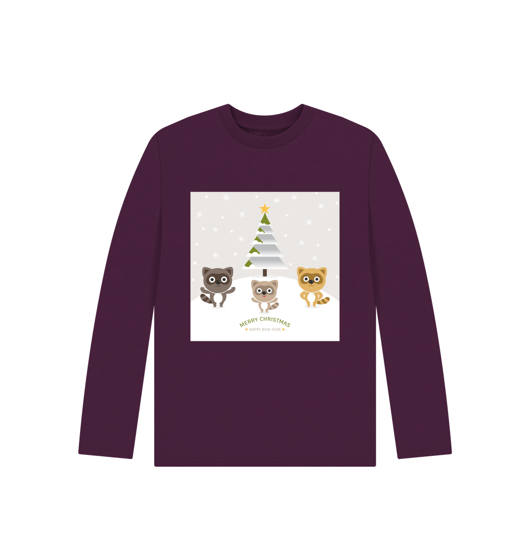 Purple Adorable Christmas Long Sleeves Tee