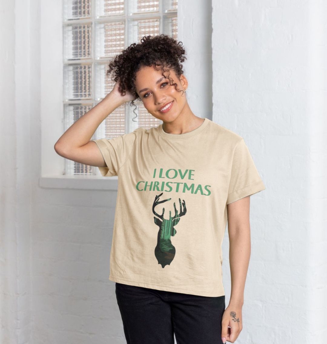 I Love Christmas Reindeer Relaxed Tee