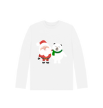 White Santa And Polar Bear Long Sleeves Tee