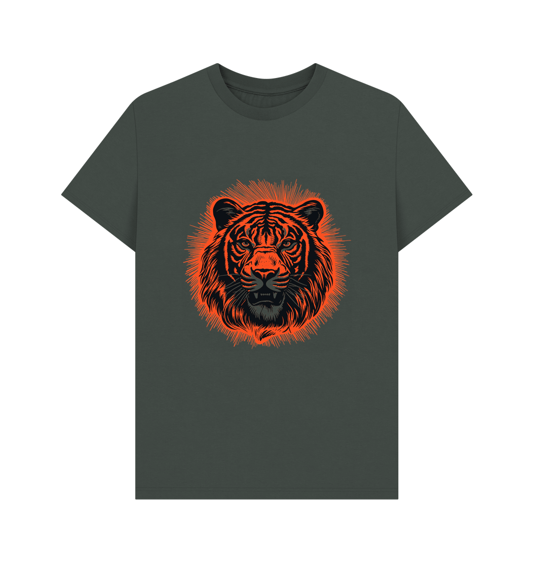 Dark Grey Orange Tiger Tee