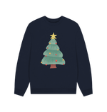 Navy Blue Christmas Tree Oversized Jumper