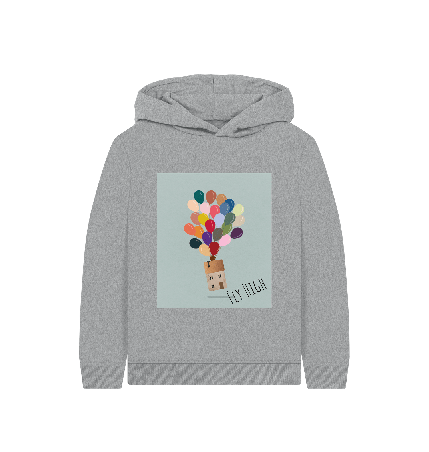 Athletic Grey Printed Kids Hoodie Front