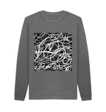 Slate Grey Printed Sweater Front