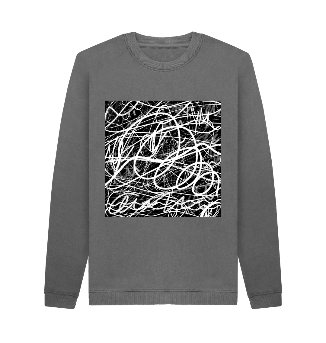 Slate Grey Printed Sweater Front