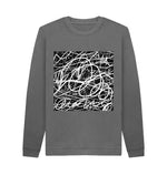 Slate Grey Scribble Crew Neck Jumper