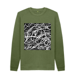 Khaki Printed Sweater Front