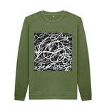 Khaki Scribble Crew Neck Jumper