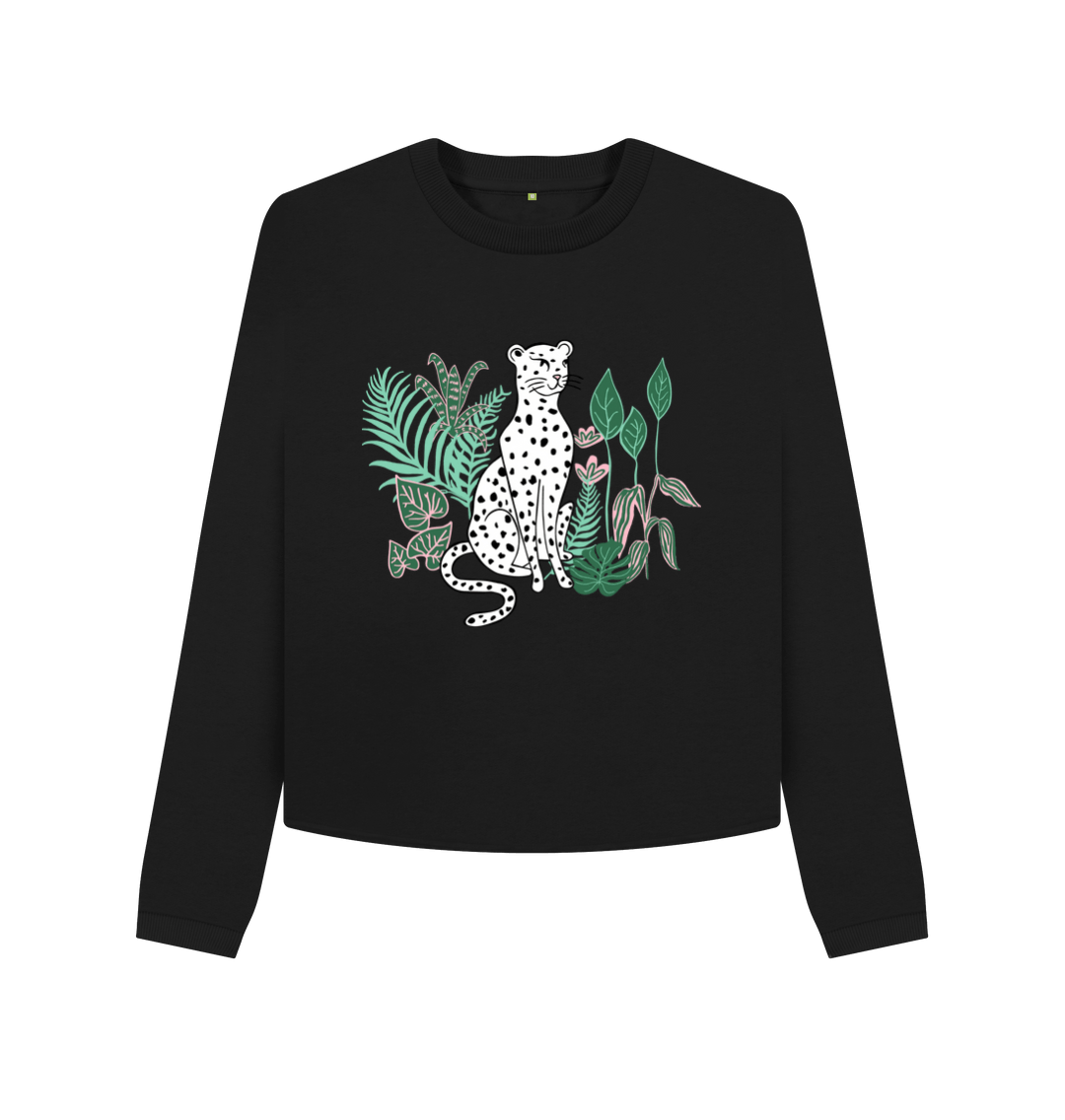 Black Printed Boxy Jumpers Front