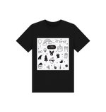 Black Christmas Doodles Tee