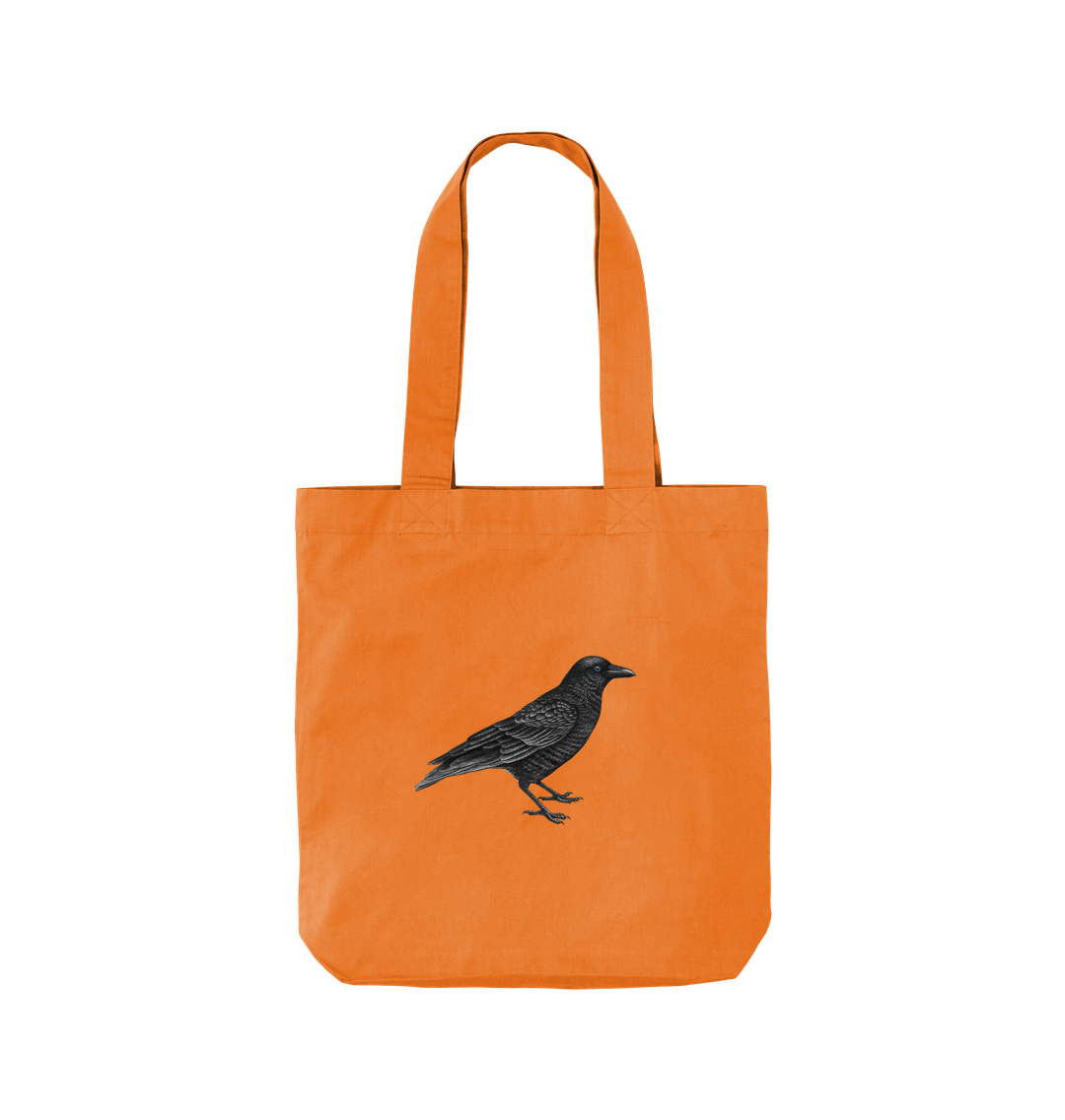 Orange Raven Twill Tote Bag