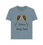 Stone Blue Cheers Christmas Party Time Tee