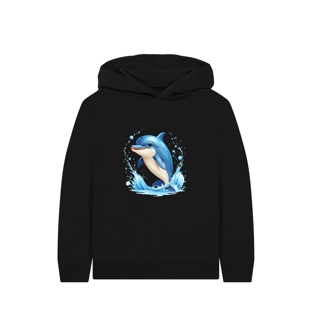 Black Cute Dolphin Hoodie