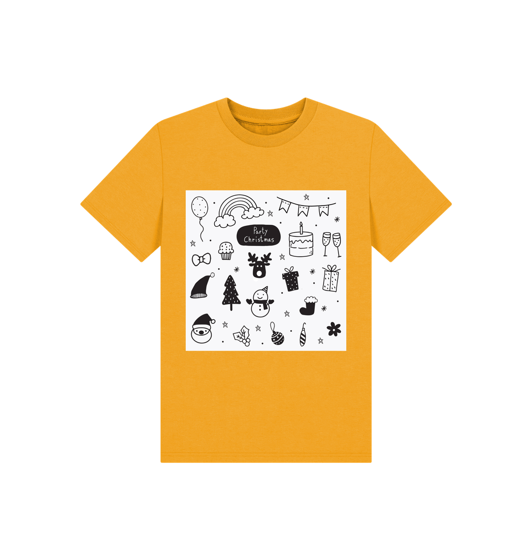 Mustard Christmas Doodles Tee