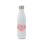 White Stainless Steel All We Need Is Love Water Bottle