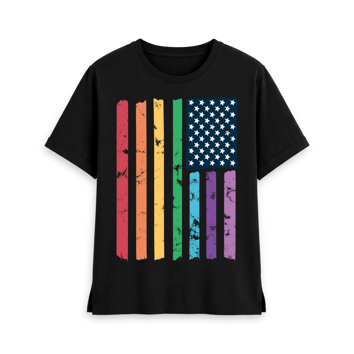 Black Printed T-shirt Front