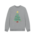 Athletic Grey Christmas Tree Oversized Jumper