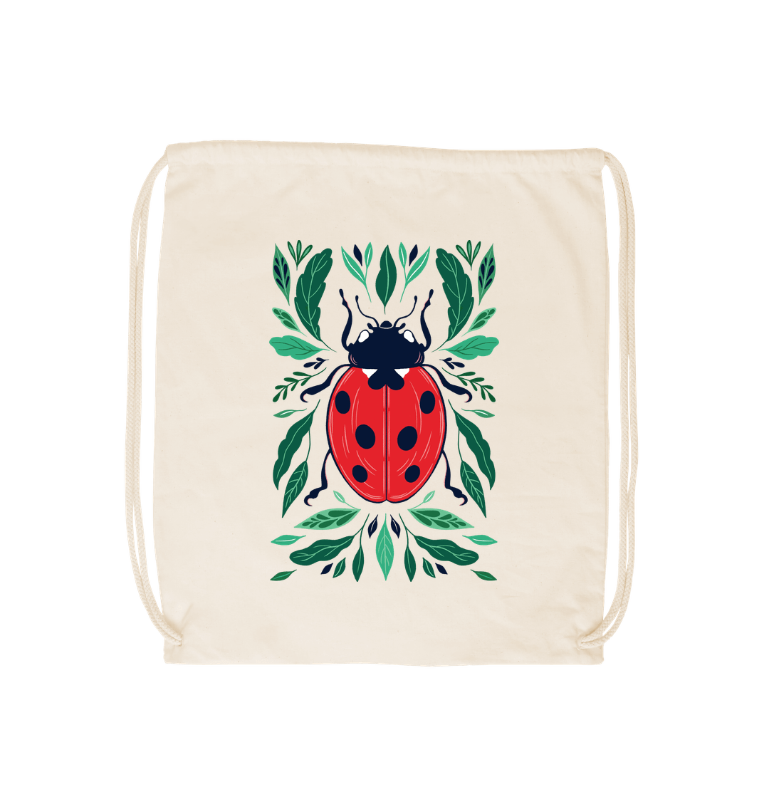 Natural Ladybird Drawstring Bag