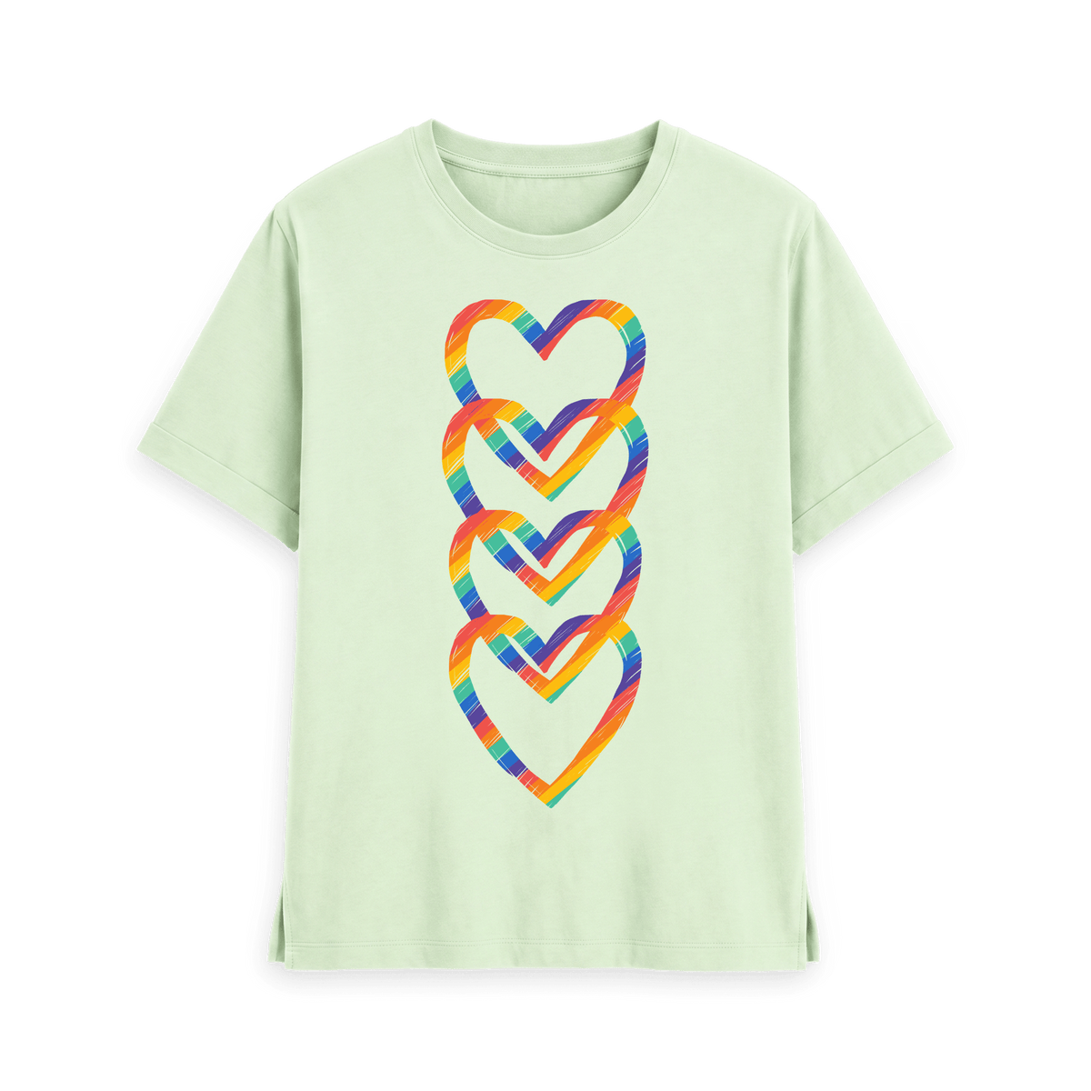 Pastel Green Printed T-shirt Front