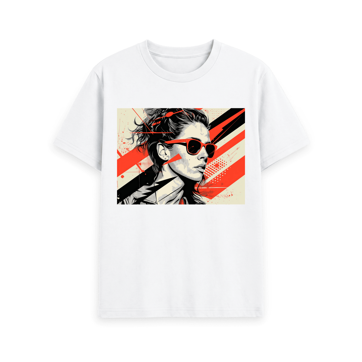 White Printed T-shirt Front