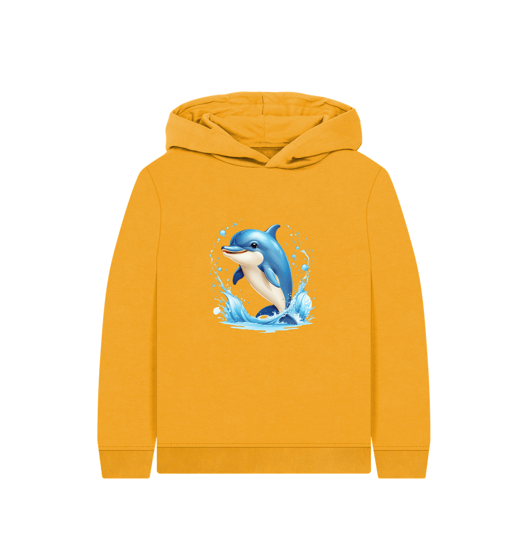 Mustard Cute Dolphin Hoodie