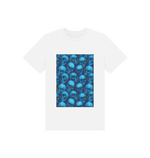Blue Skulls Tee featuring stylish swagger design, perfect for fashion enthusiasts and trendsetters.