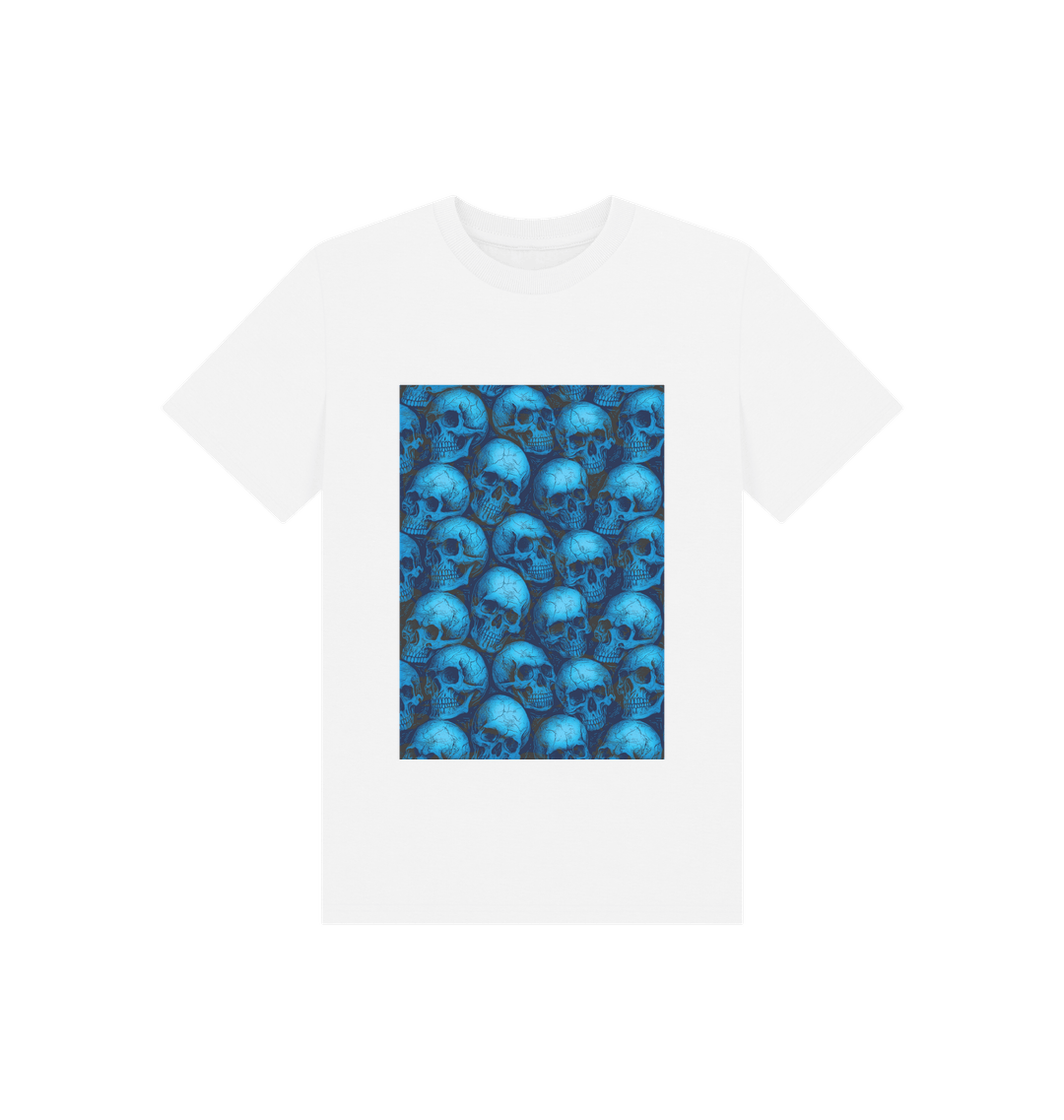 Blue Skulls Tee featuring stylish swagger design, perfect for fashion enthusiasts and trendsetters.