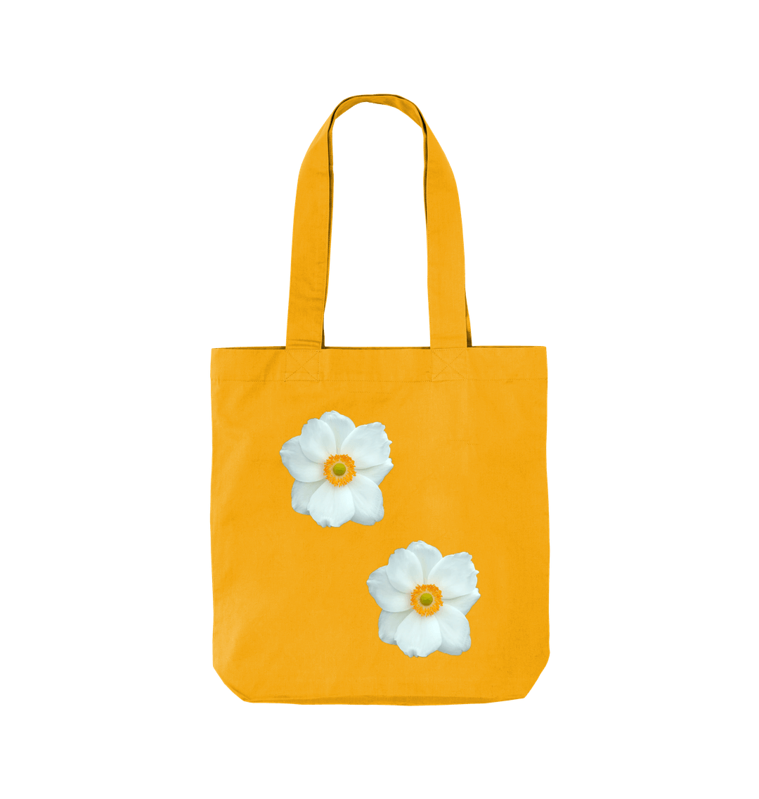 Sunflower White Flowers Twill Tote Bag