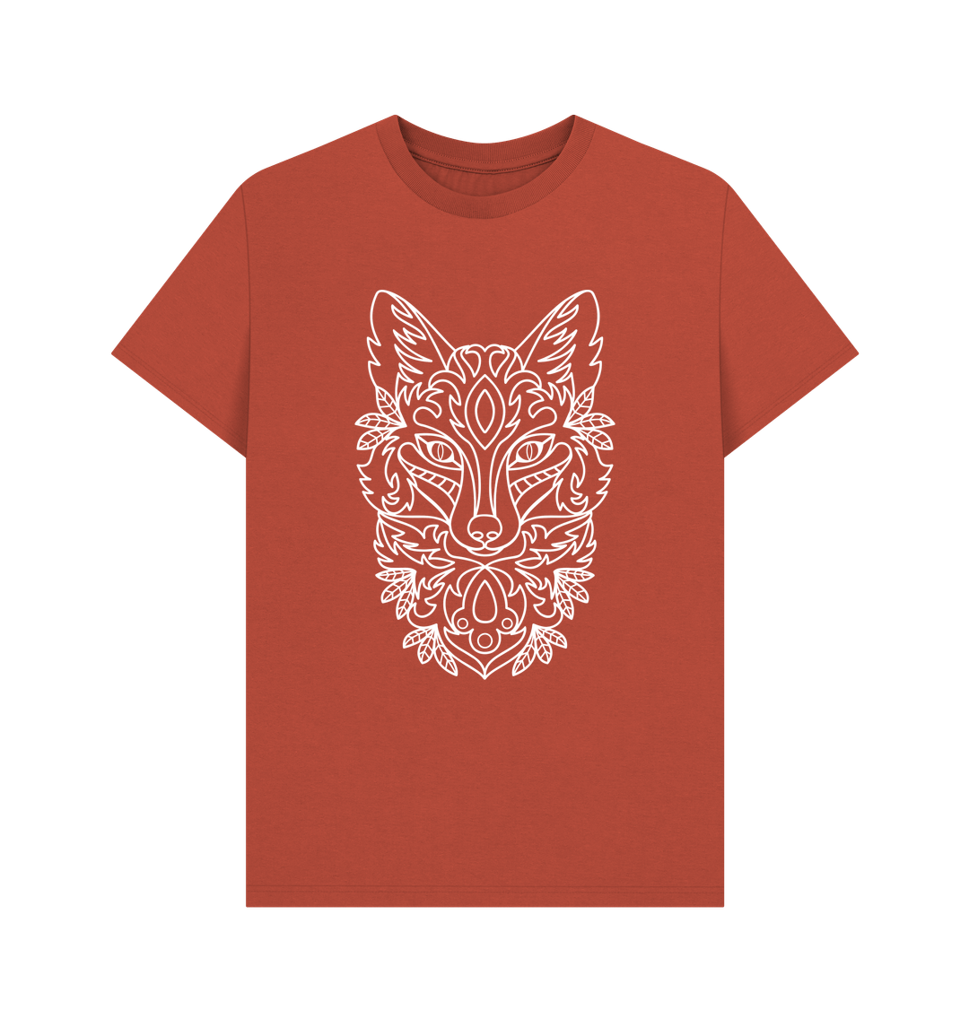 Rust Patterned White Fox Tee