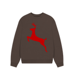 Chocolate Red Reindeer Christmas Oversized Jumper