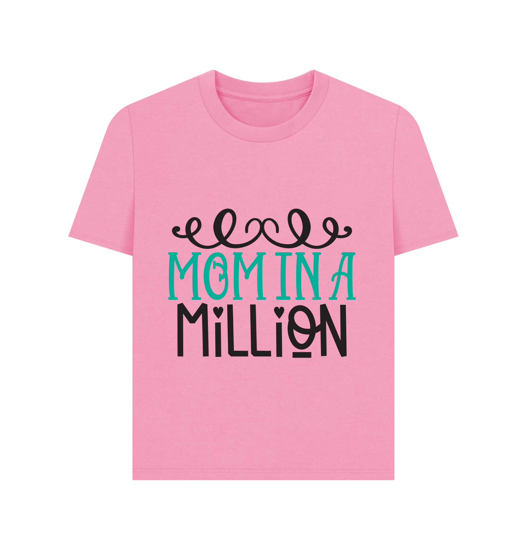 Rose Pink Printed T-shirt Front