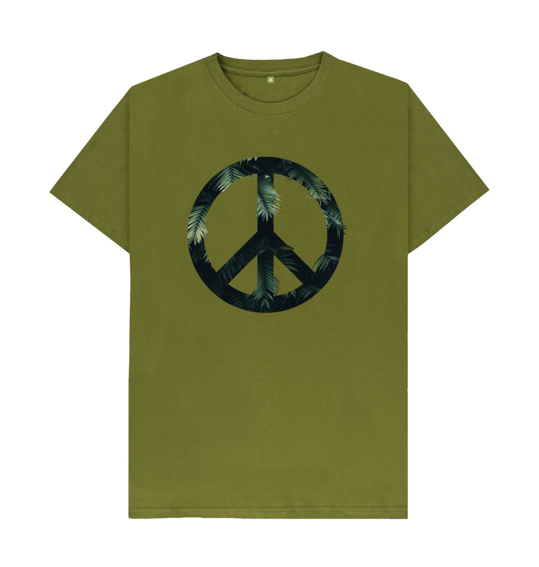 Moss Green Love Peace Tee