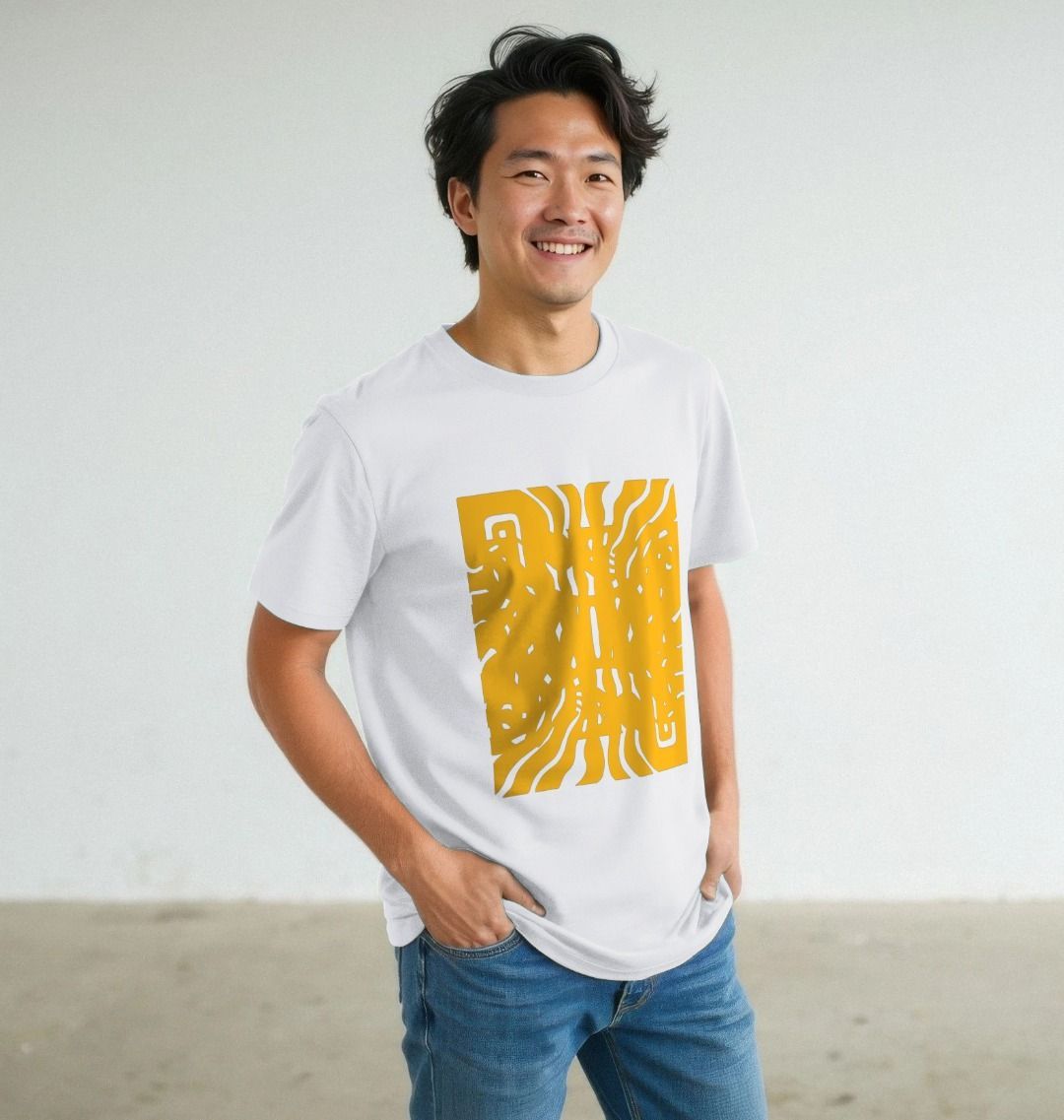 Golden Labyrinth tee showcasing premium quality and stylish Love Your Swagger design for confident fashion lovers