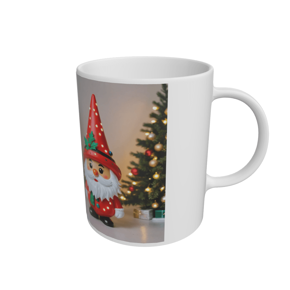 White Christmas Gnome Ceramic Mug