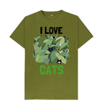 Moss Green I Love Hats Tee