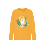 Mustard Cute Cat Long Sleeve Tee