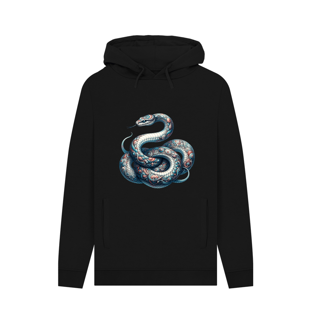 Black Patterned Snake Hoodie