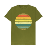 Moss Green Sunset Stripy Tee