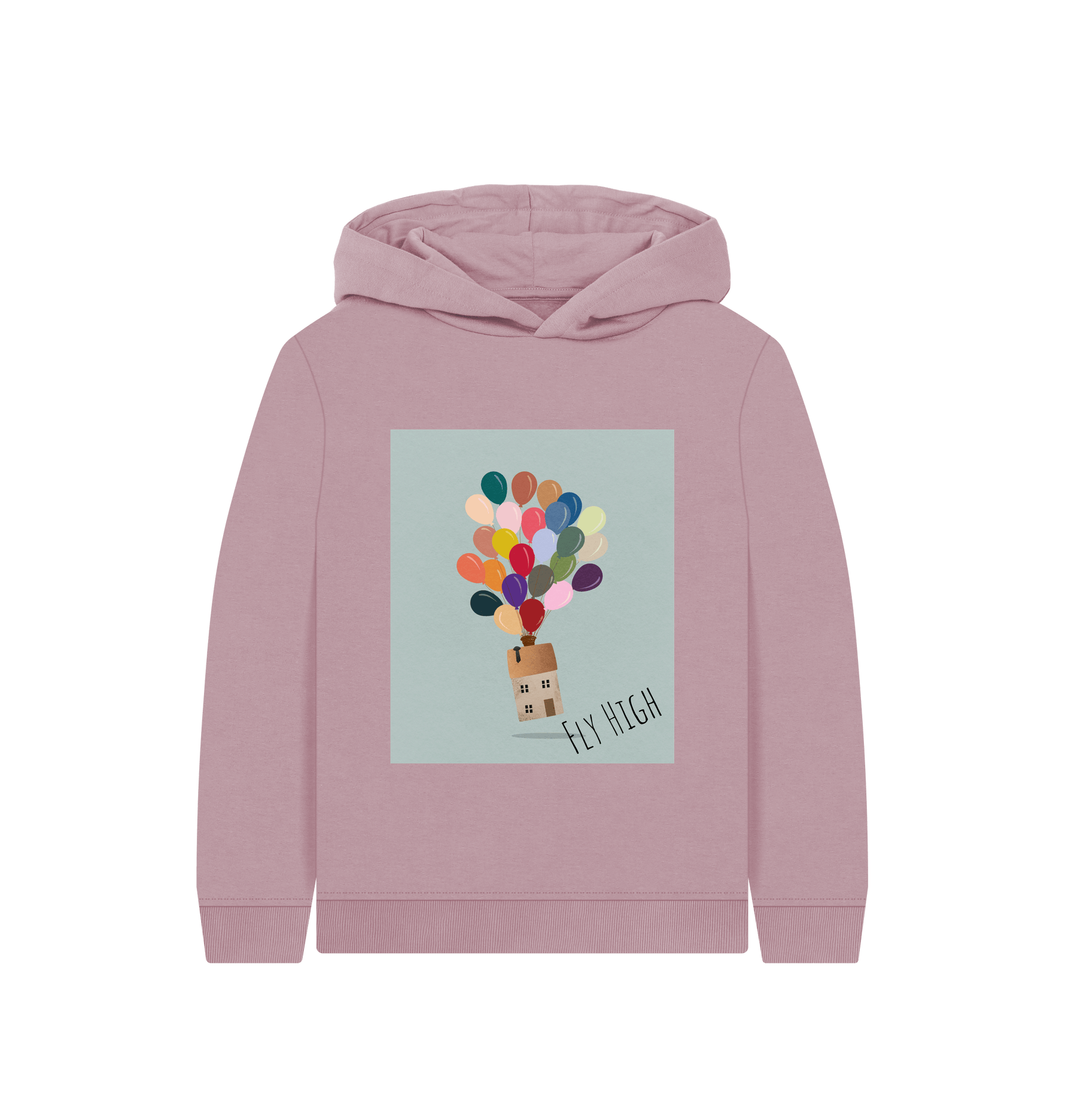 Mauve Printed Kids Hoodie Front