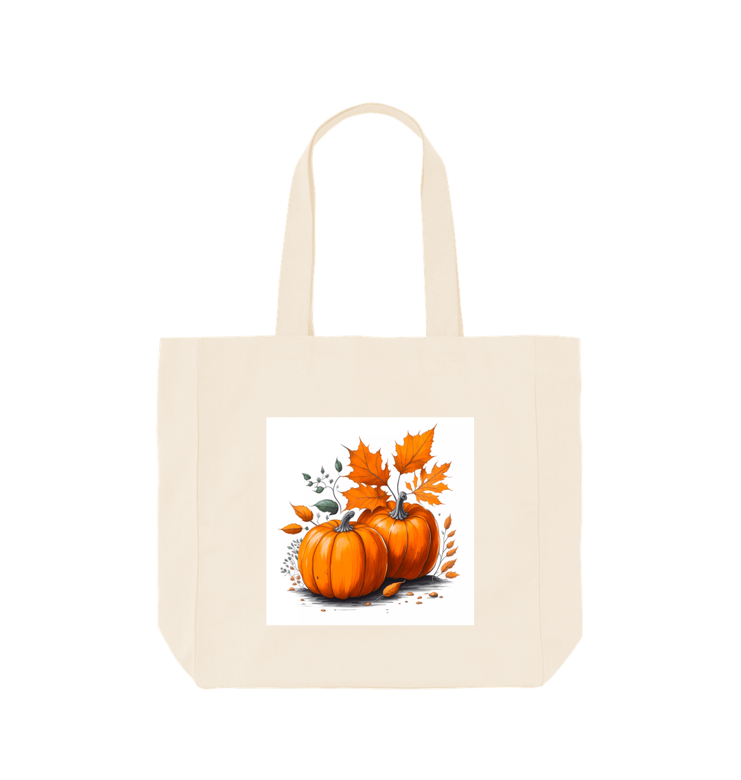 Natural Pumpkins And Leaves Shopper Tote