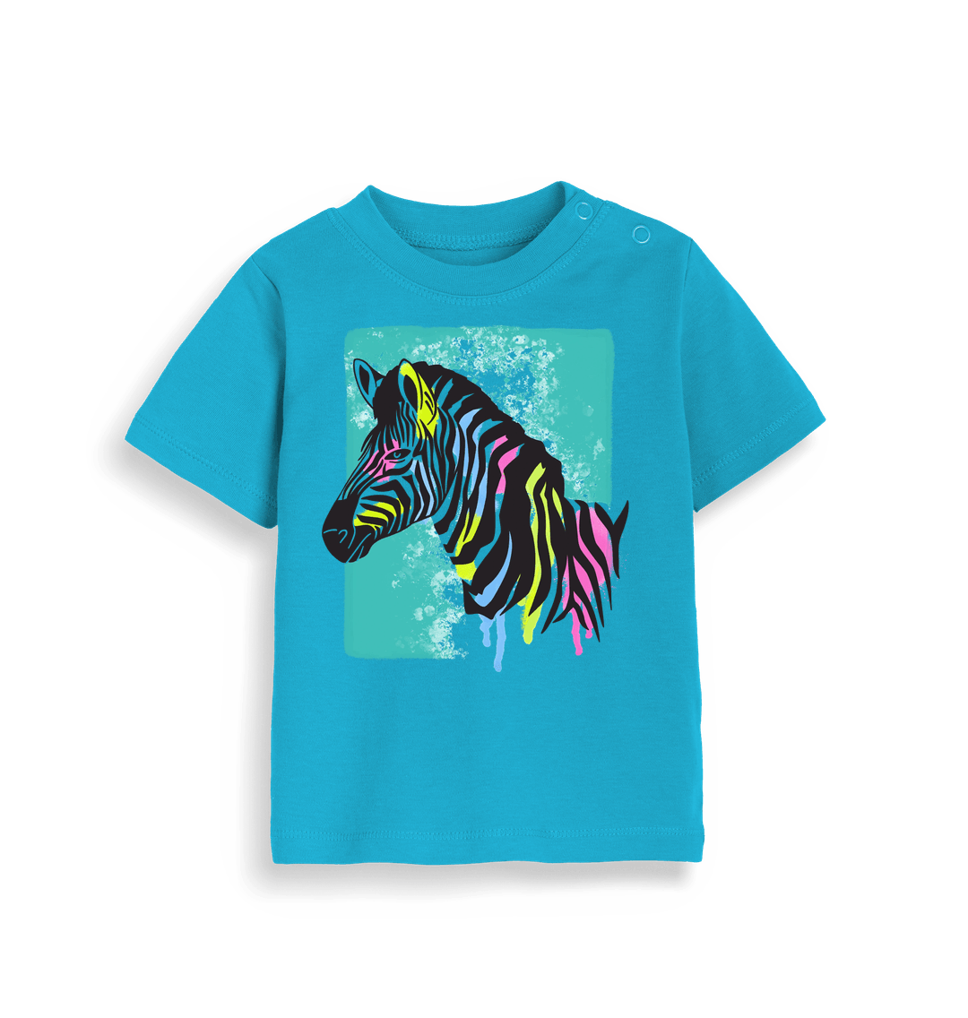 Organic Surf Blue Baby Zebra Tee