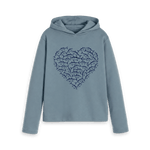 Stone Blue Printed Hoody Front