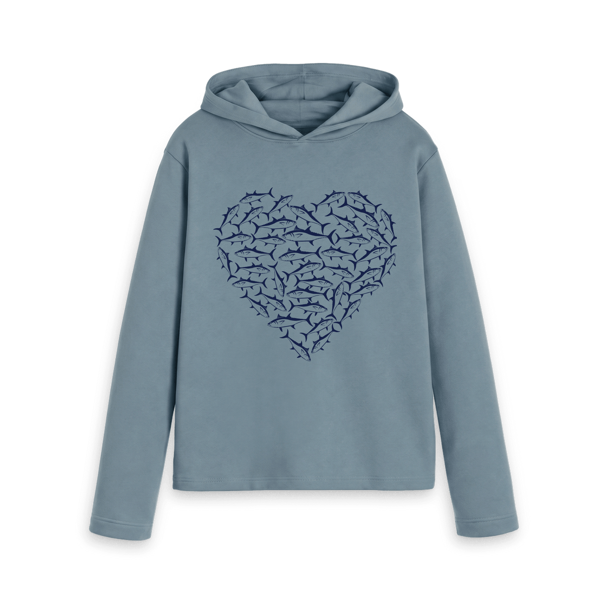 Stone Blue Printed Hoody Front