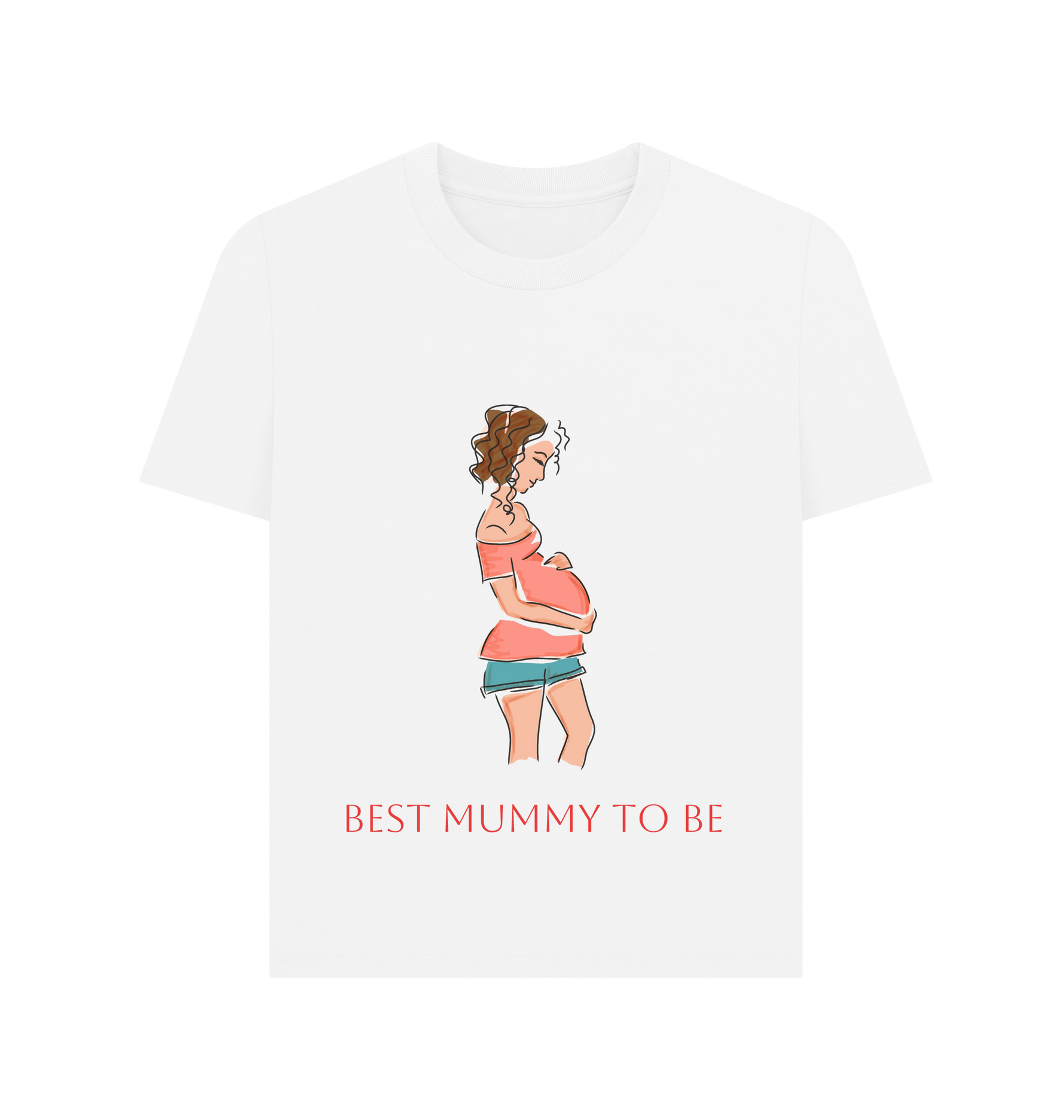 White Printed T-shirt Front