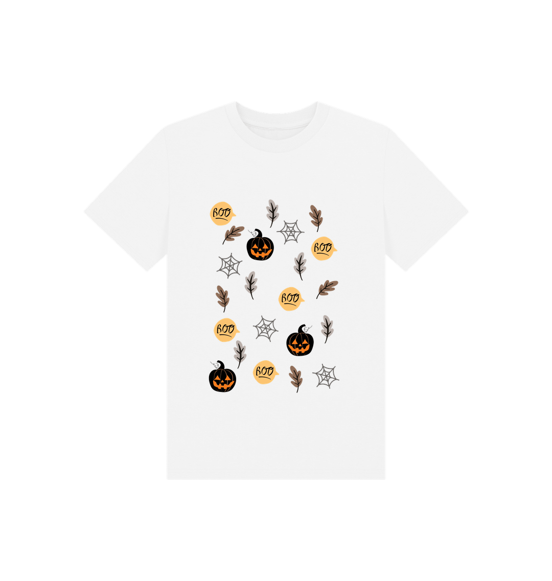 Halloween-themed organic cotton t-shirt showcasing stylish swagger for a sustainable fashion statement.