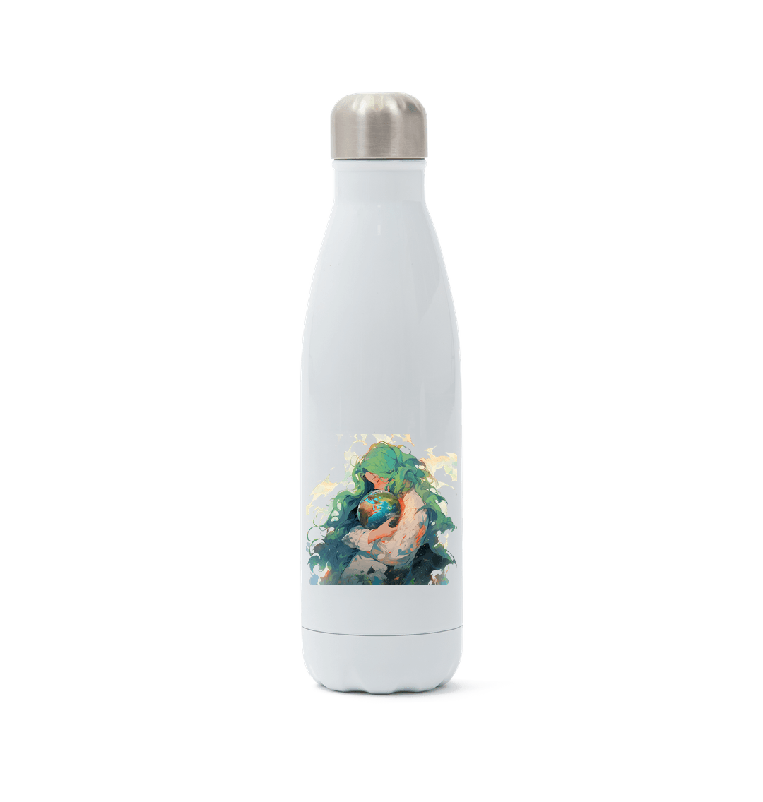 White Stainless Steel Planet Love Water Bottle