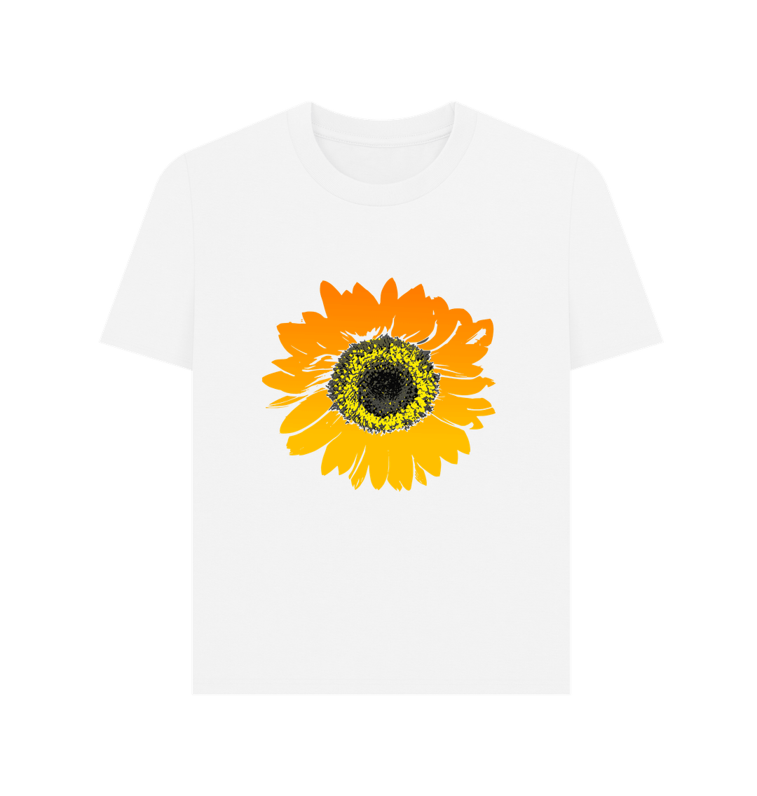 White Pretty Sunflower Tee