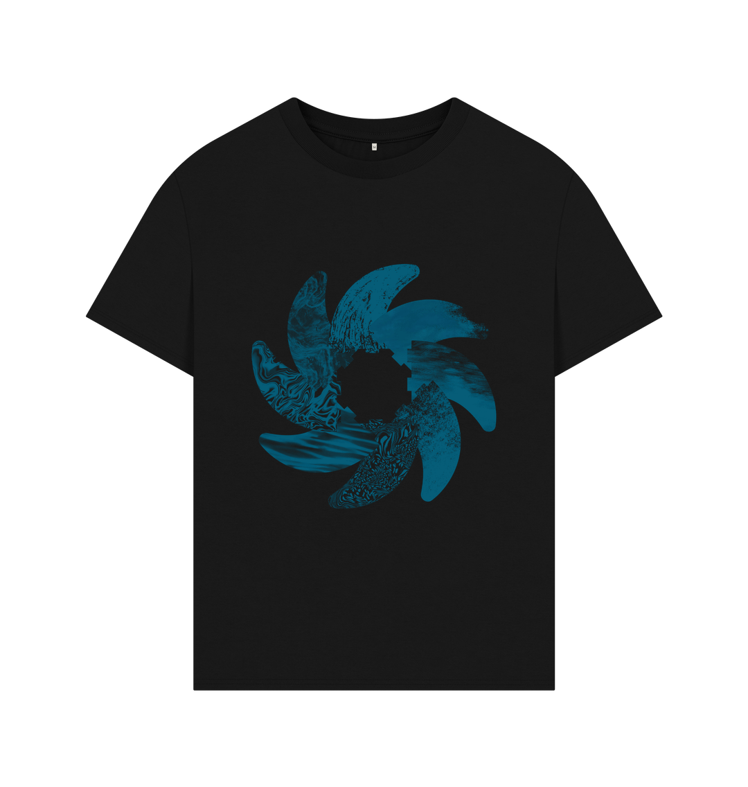 Black Waves Oversized Tee