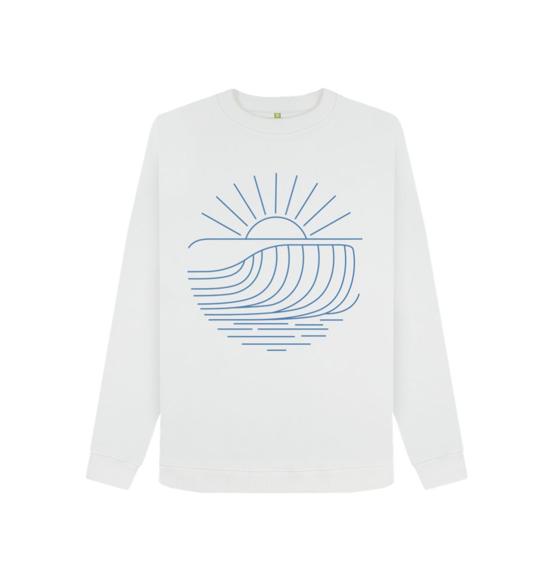 White Sun Rays Crew Neck Sweatshirt