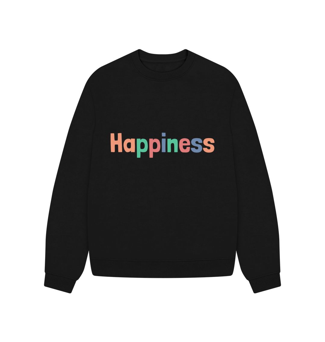 Black Happiness Oversized Jumper