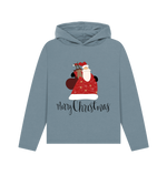 Stone Blue Printed Hoody Front